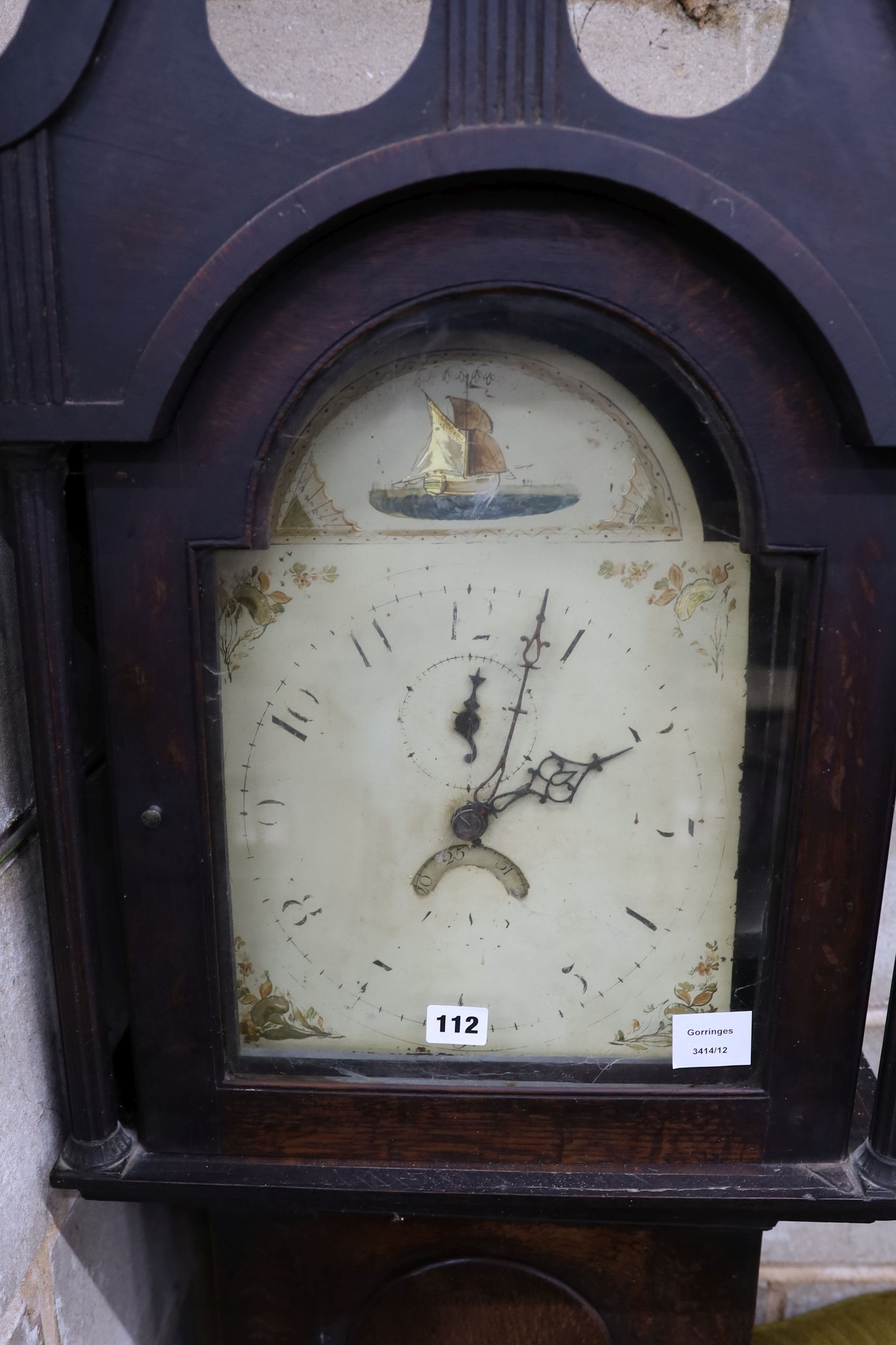 A George III oak 30 hour longcase clock, height 183cm (reduced)